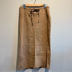 Vintage Ralph Lauren Midi Genuine Suede Leather Tan Medium/Large